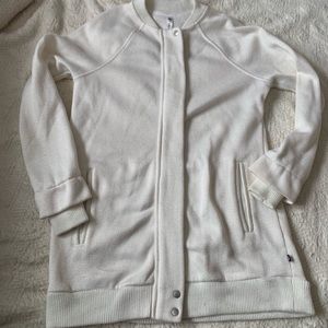 Fabletics size Small Sweater Jacket full zip White
